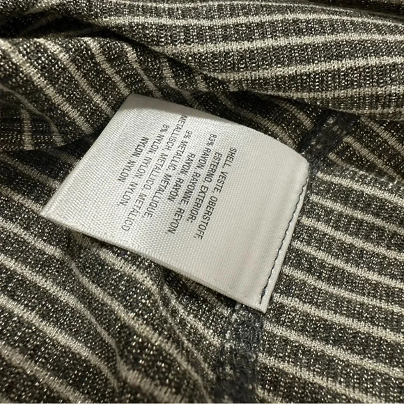 Anthropologie Akemi + Kin L Striped Gray & Metallic Top - Picture 7 of 8